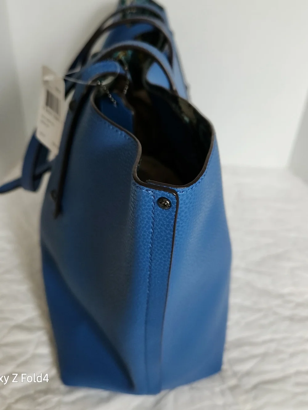 Coach Bright Blue Pebbled Leather Tote with New Tag + Wallet - Picture 4 of 16